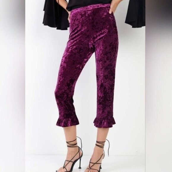 Cropped Purple Ruffle Pants - Picture 3 of 12